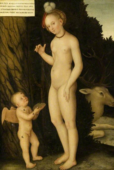Vénus avec Cupidon le voleur de miel - Lucas Cranach the Elder