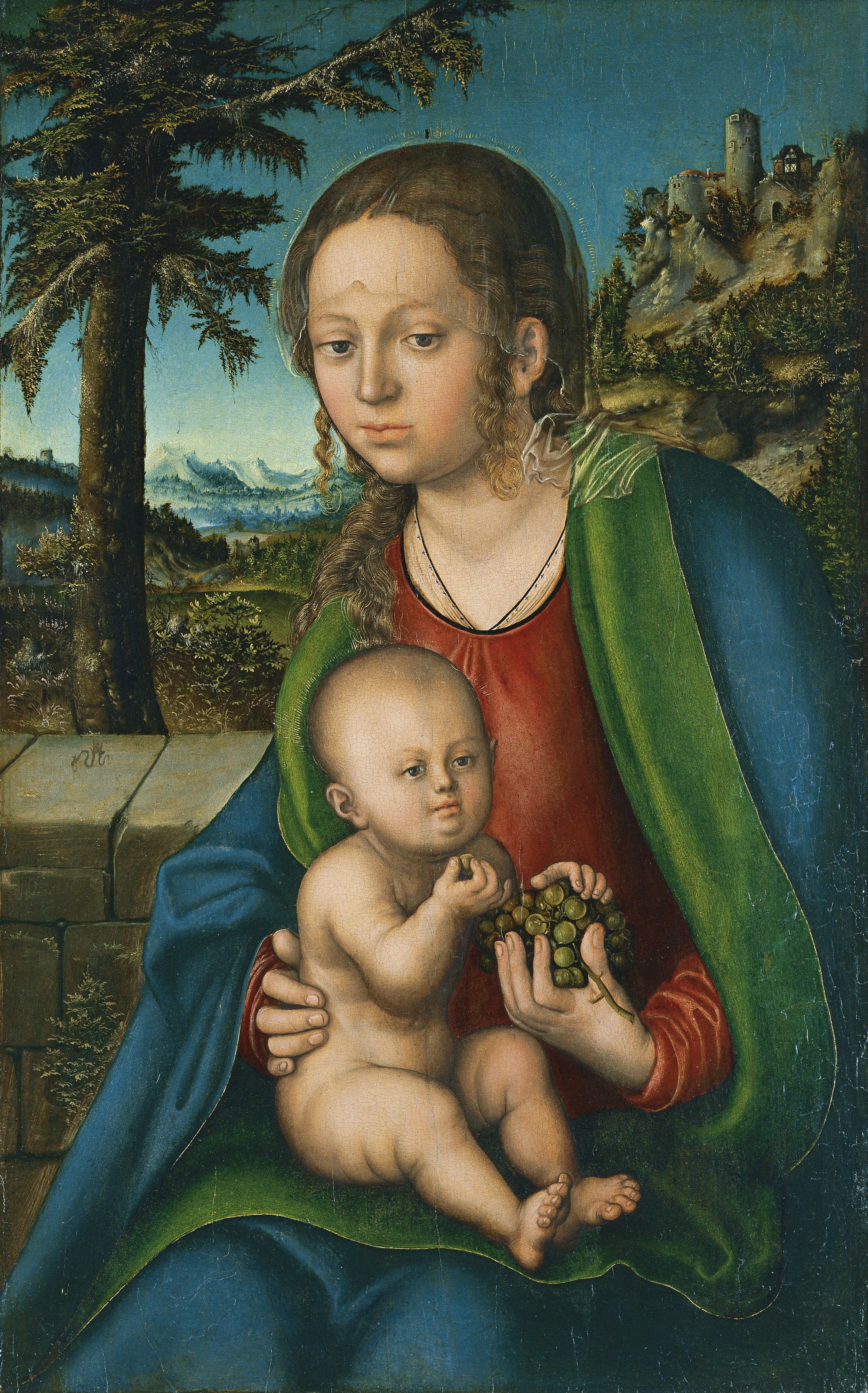 La Vierge à l'Enfant avec une grappe de raisin - Lucas Cranach the Elder