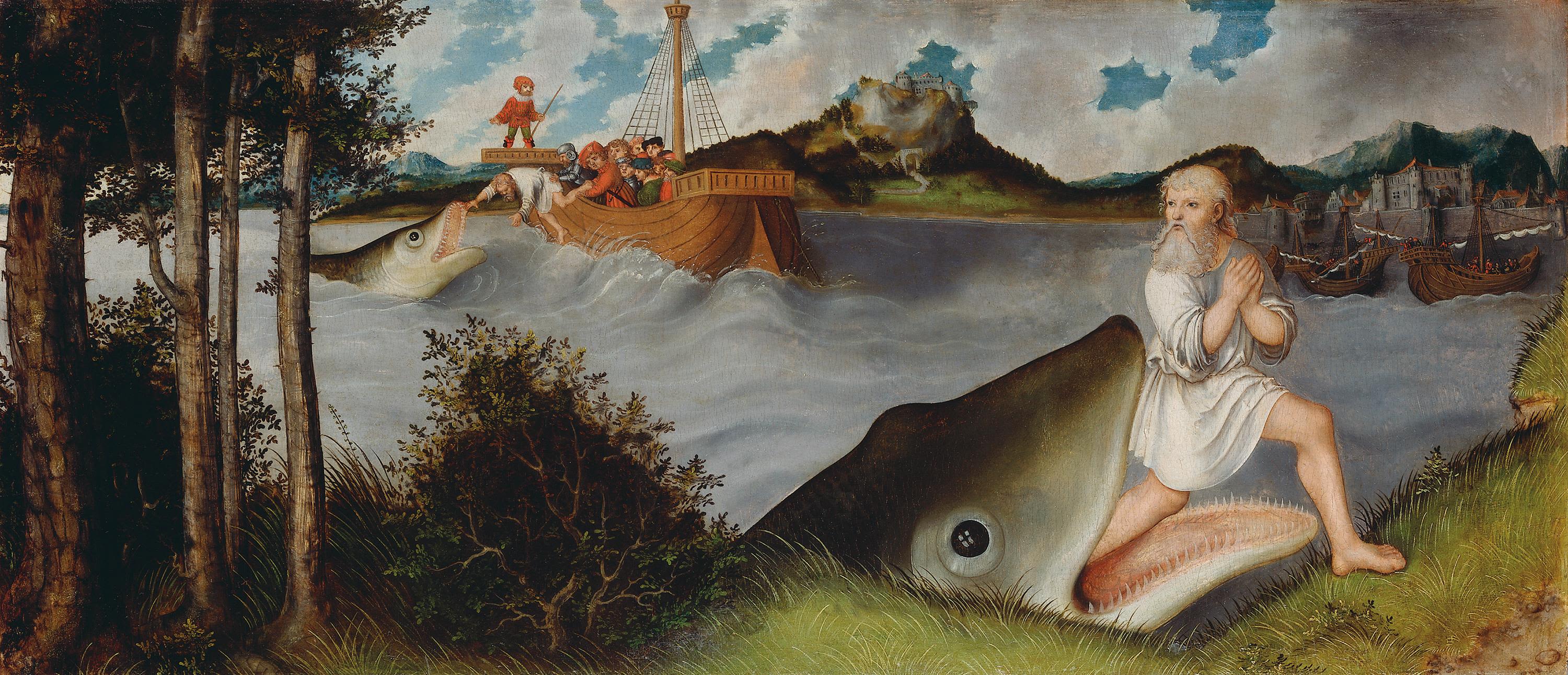 Autel de la Madeleine : Jonas et la baleine [prédelle] - Lucas Cranach the Elder