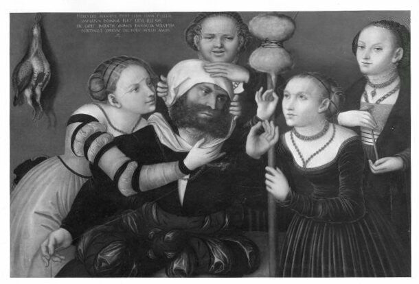 Hercule et quatre femmes - Lucas Cranach the Elder