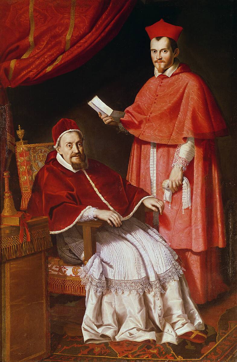 Portrait du pape Grégoire XV et du cardinal Ludovico Ludovisi - Domenichino