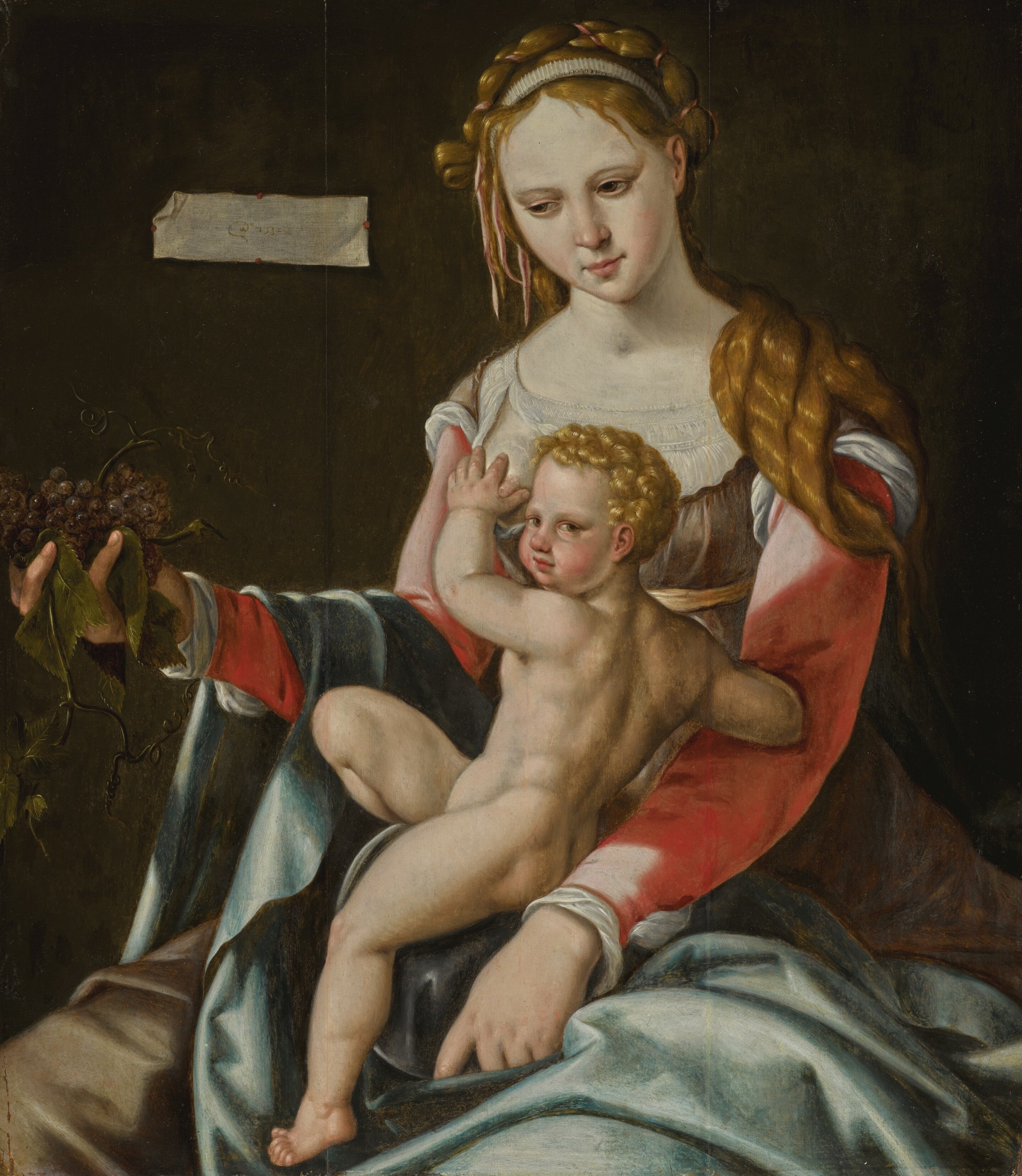 La Vierge à l'Enfant et les raisins - Maarten van Heemskerck