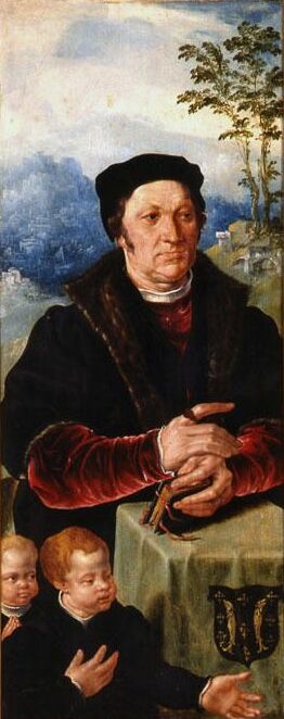Portrait d'un donateur et de ses deux fils ; Portrait de deux donateurs (ancien titre) - Maarten van Heemskerck