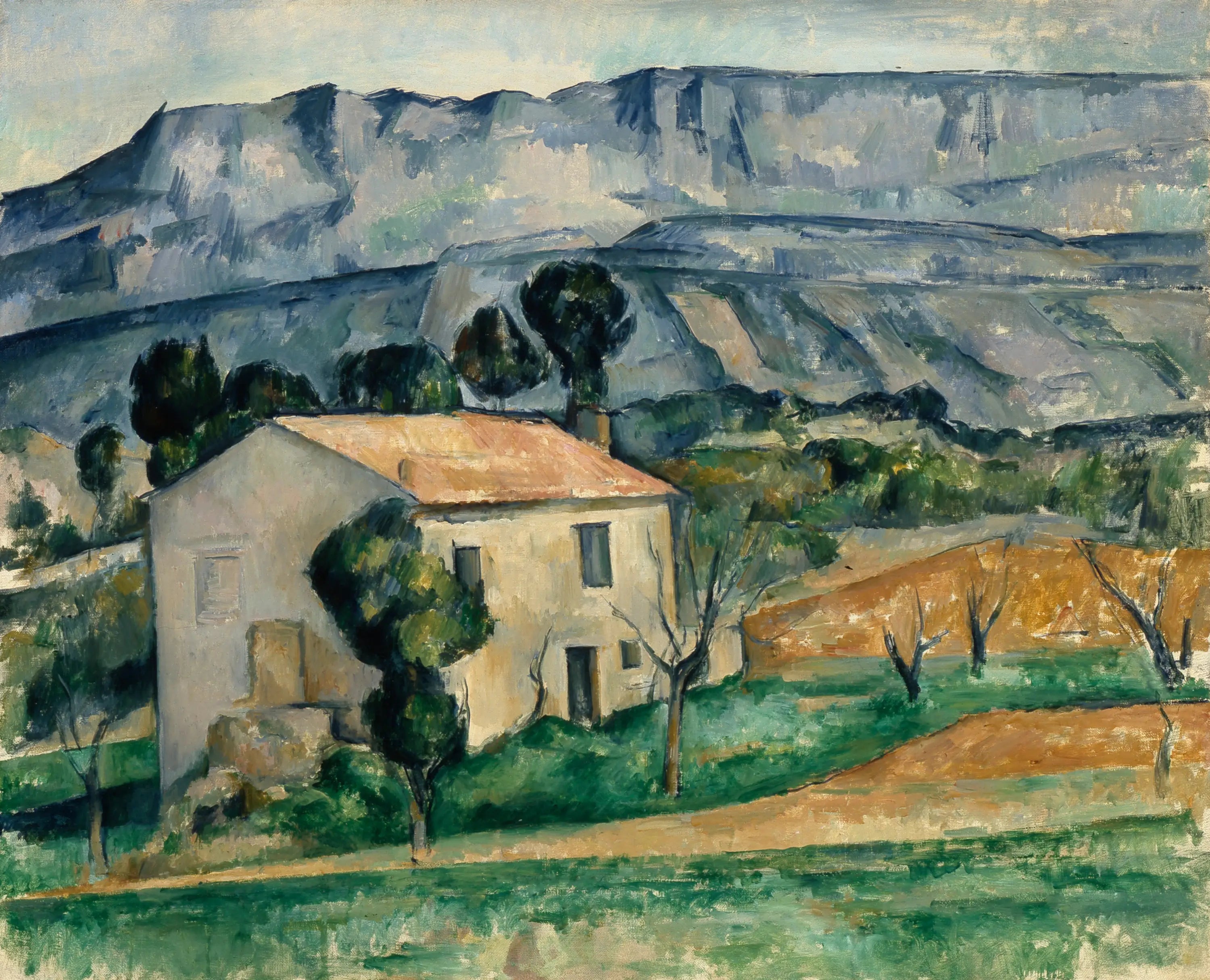 Reproduction du tableau « Maison devant la Sainte-Victoire près de Gardanne - Paul Cézanne » par Alpha Reproduction en peinture à l’huile