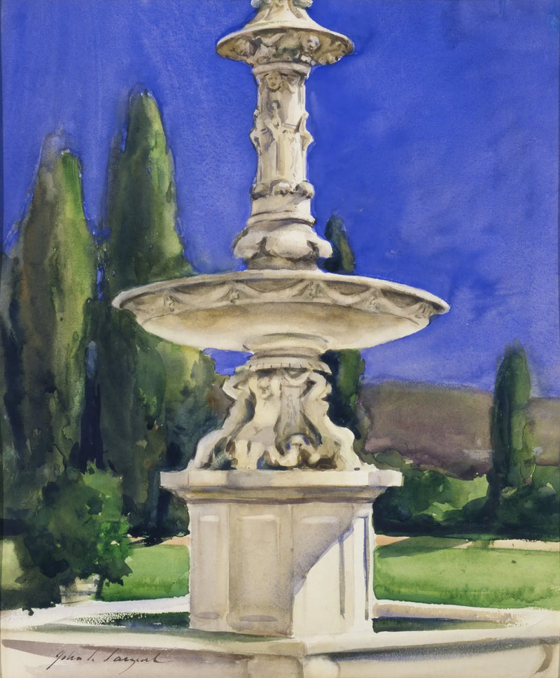 Fontaine de marbre en Italie - John Singer Sargent