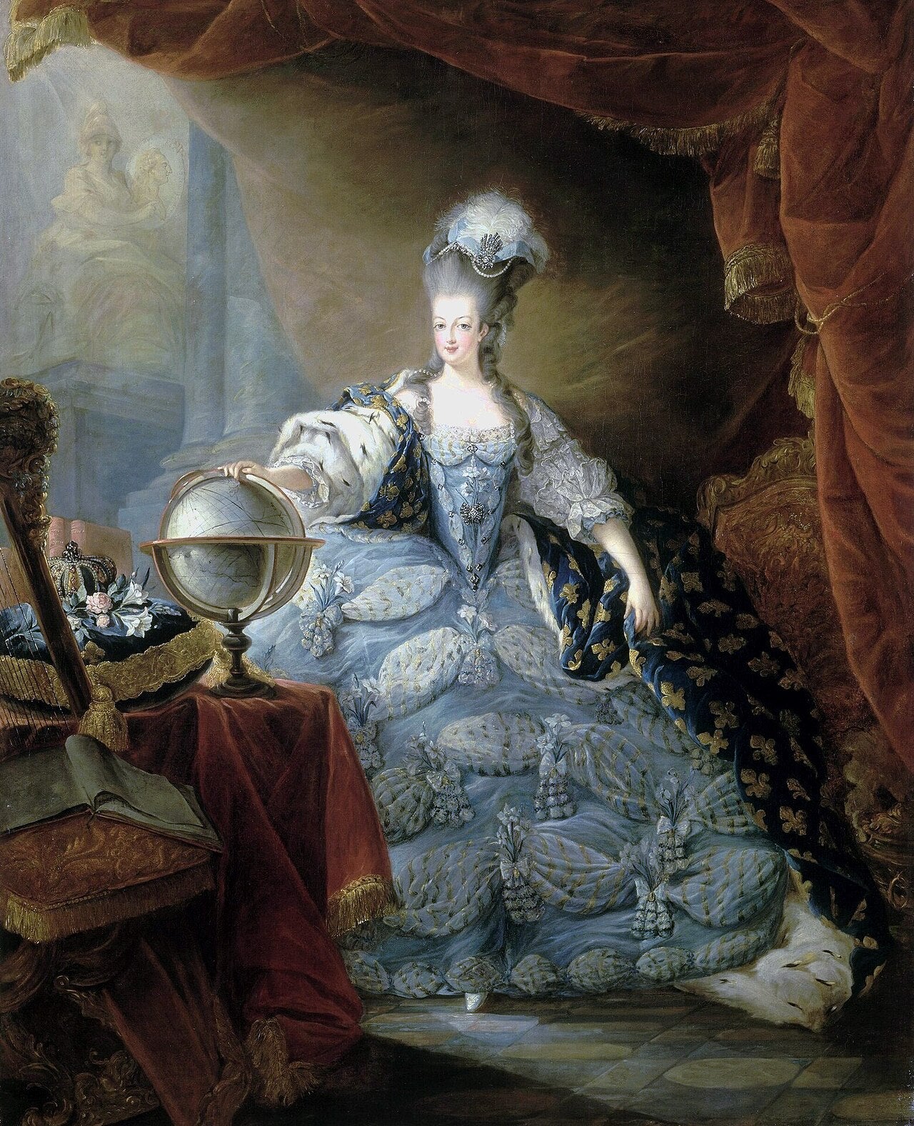 Marie-Antoinette en grand habit de cour – Jean-Baptiste André Gautier-Dagoty (vers 1775)