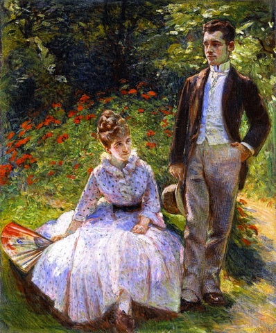 Pierre et sa tante Louise dans le jardin - Marie Bracquemond