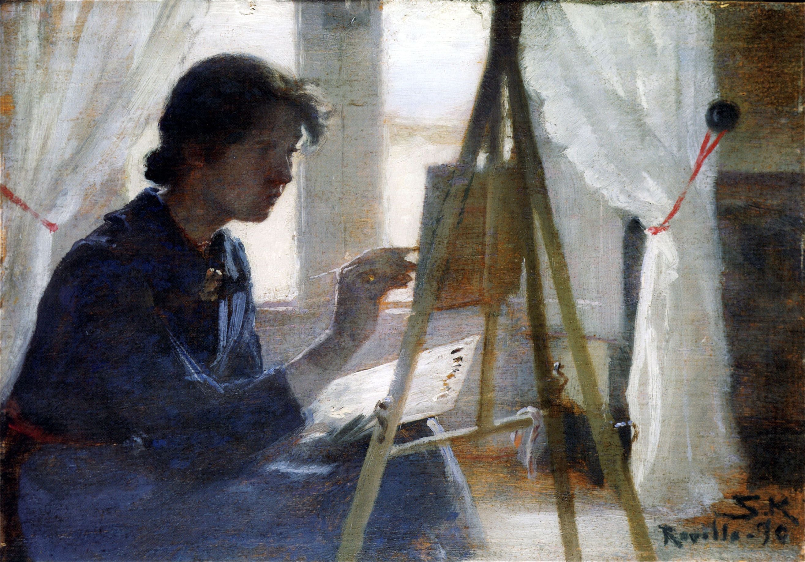 Marie Kroyer peint à Ravello - Peder Severin Krøyer