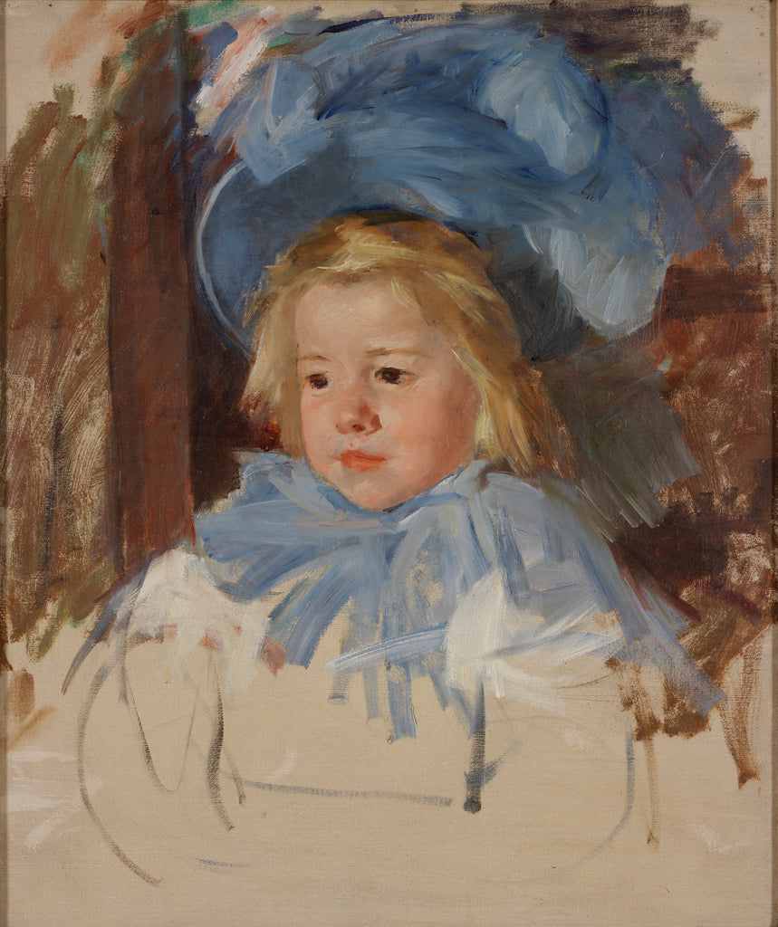 Reproduction du tableau « Simone au bonnet bleu - Mary Cassatt » par Alpha Reproduction en peinture à l’huile