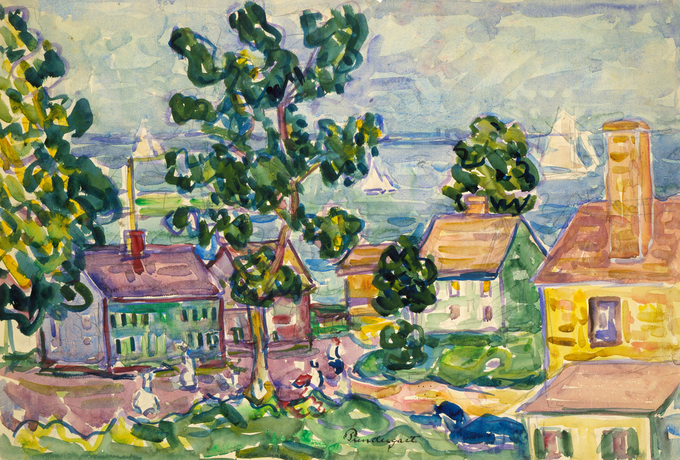 Village côtier de la Nouvelle-Angleterre - Maurice Prendergast