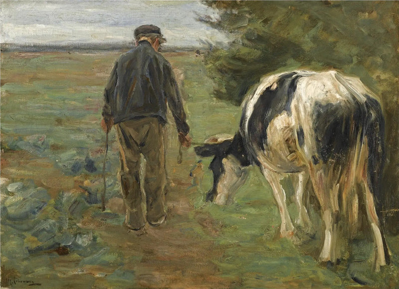 Fermier et vache - Max Liebermann