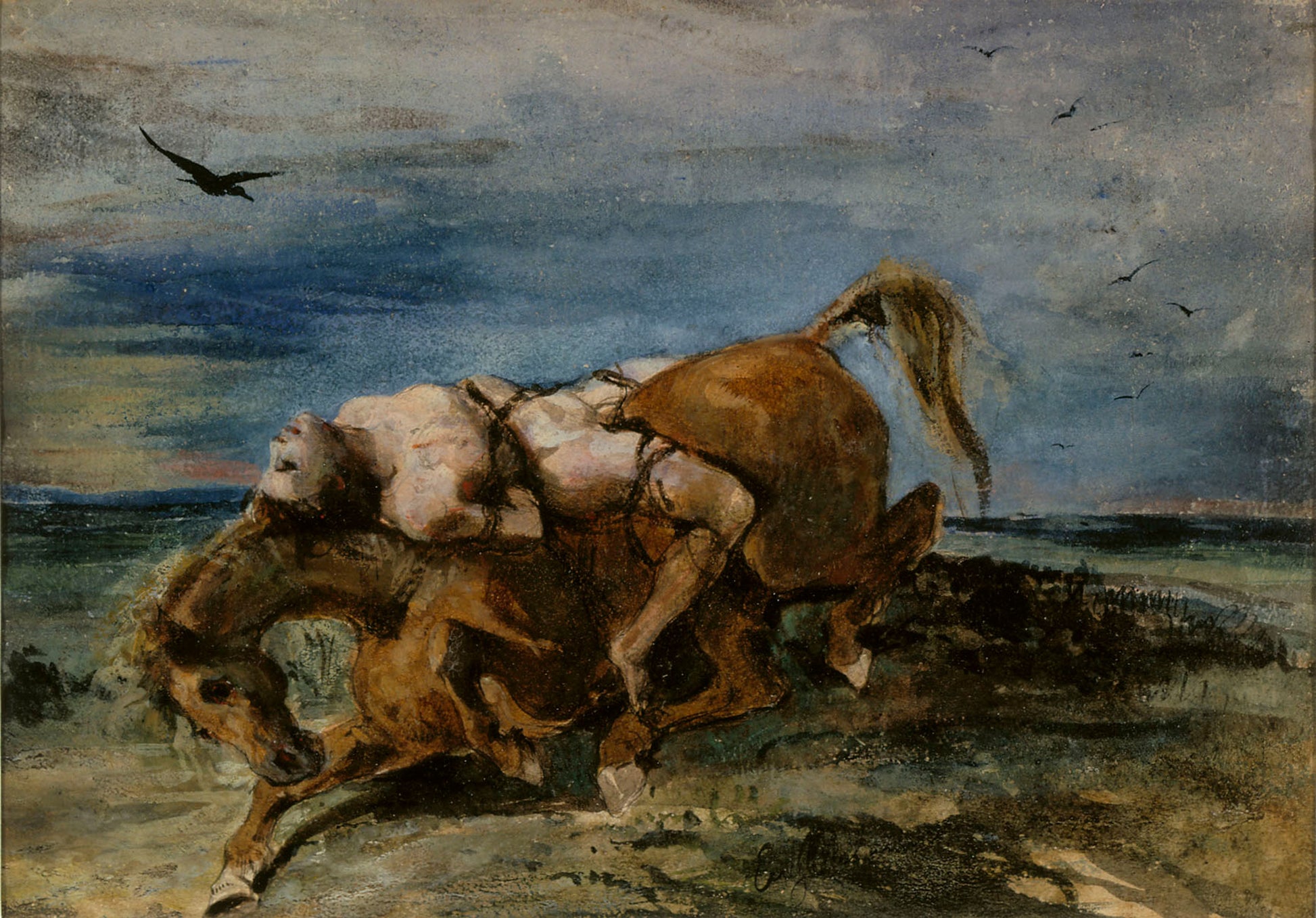 Reproduction du tableau « Mazeppa sur le cheval mourant - Eugène Delacroix » par Alpha Reproduction en peinture à l’huile