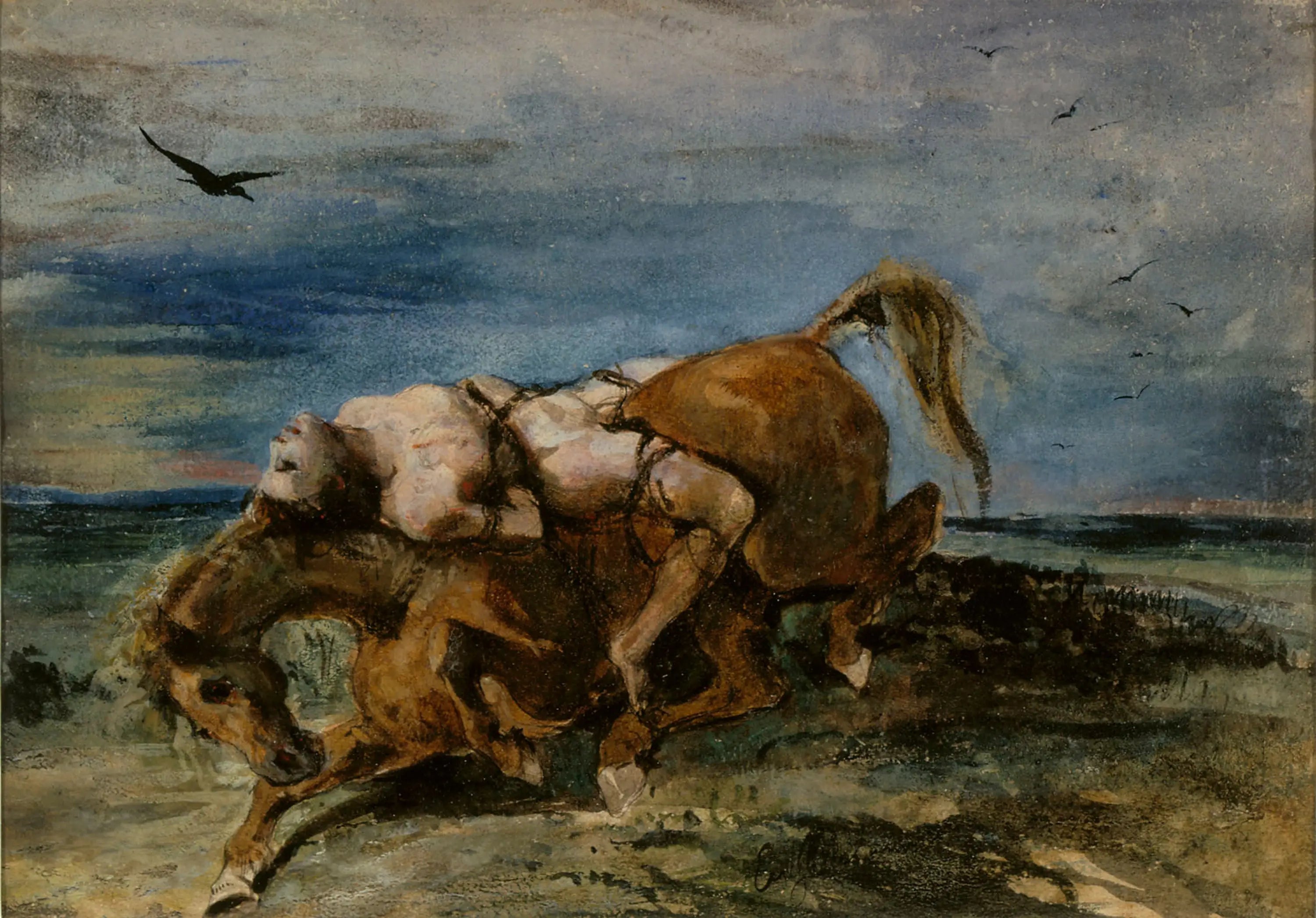 Reproduction du tableau « Mazeppa sur le cheval mourant - Eugène Delacroix » par Alpha Reproduction en peinture à l’huile