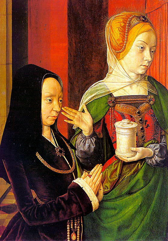 Portrait présomption de Madeleine de Bourgogne, dame de Laage présentée par sainte Madeleine - Jean Hey