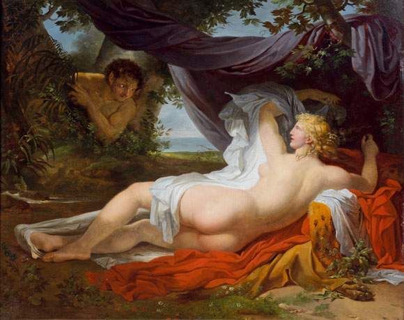 Une Bacchante éveillée par un jeune faune - Charles Meynier