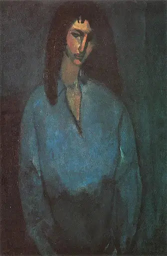 Portrait de jeune fille à la blouse bleue - Amedeo Modigliani