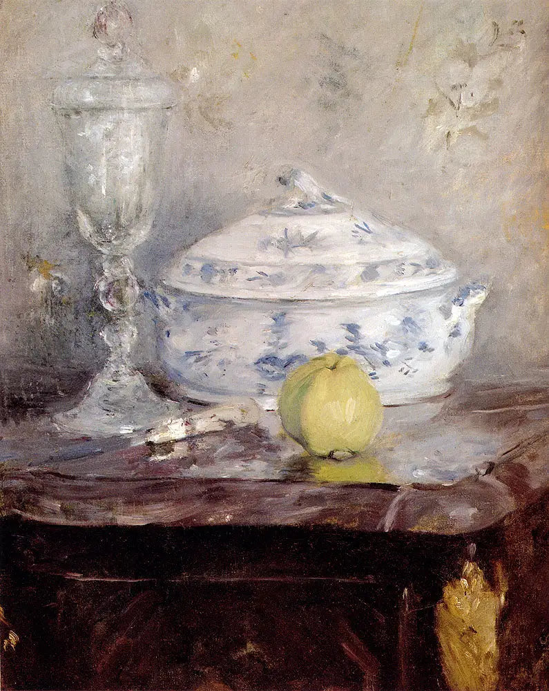 Reproduction du tableau « Soupière et pomme - Berthe Morisot » par Alpha Reproduction en peinture à l’huile