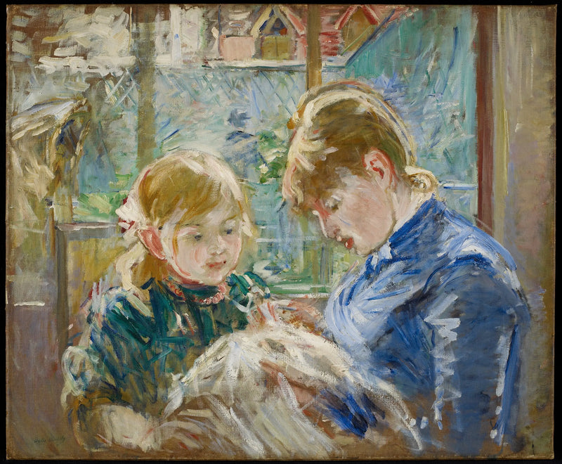La fille de l'artiste, Julie, avec sa nounou - Berthe Morisot