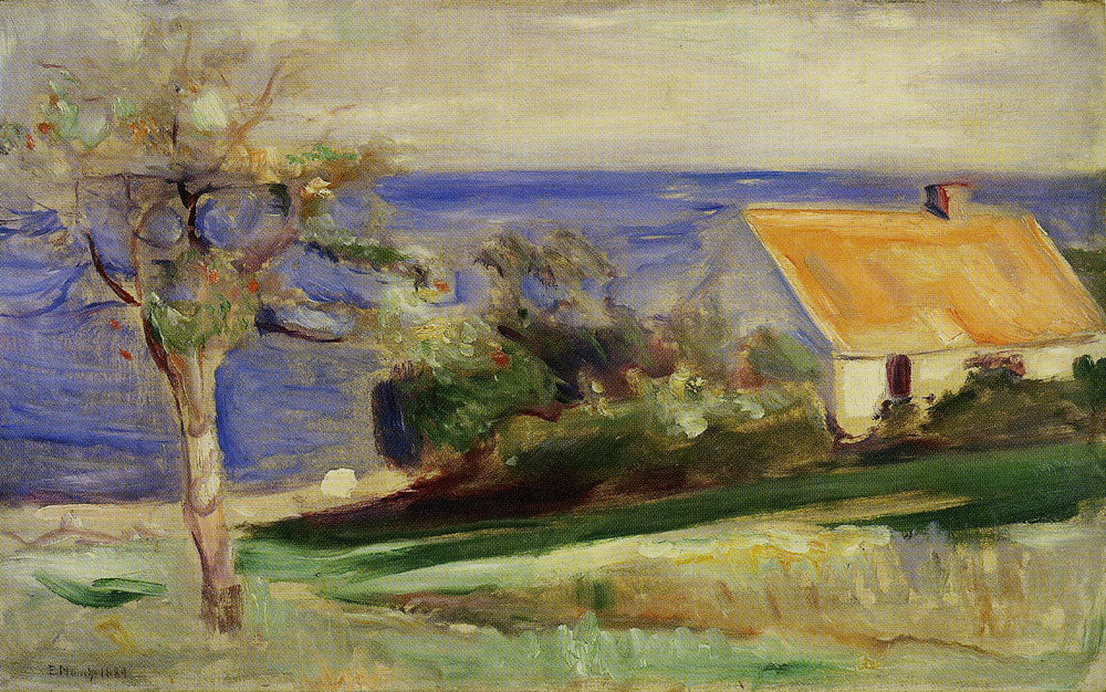 Reproduction du tableau « maison de Morten Damme près d'Åsgardstrand - Edvard Munch » par Alpha Reproduction en peinture à l’huile
