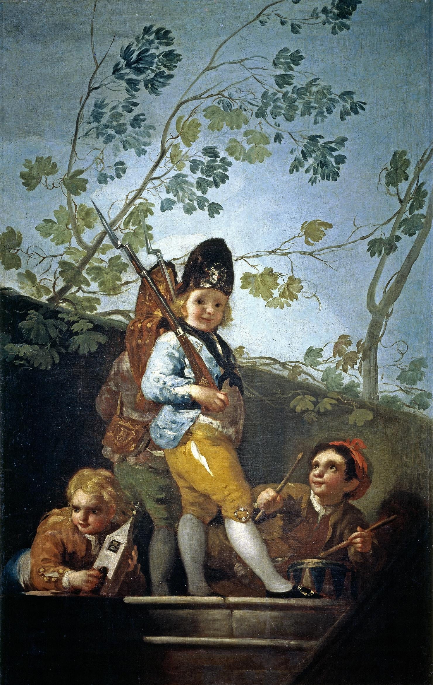 Reproduction du tableau « Enfants jouant aux soldats - Francisco de Goya » par Alpha Reproduction en peinture à l’huile