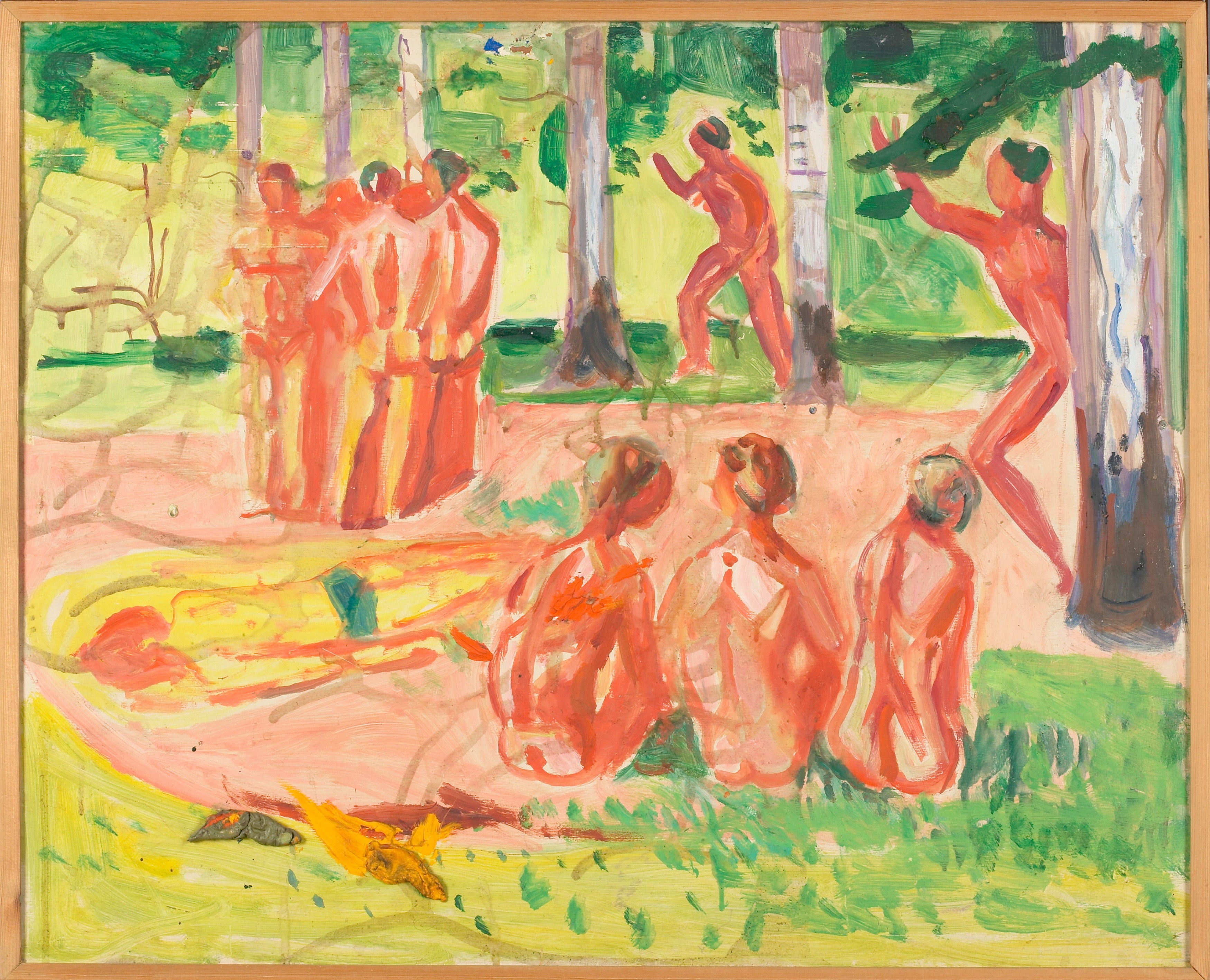 Reproduction du tableau « Hommes nus dans une forêt de bouleaux - Edvard Munch » par Alpha Reproduction en peinture à l’huile