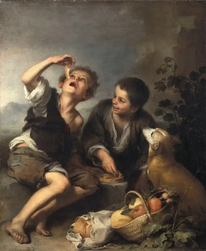 Enfants mangeant un gâteau - Bartolomé Esteban Murillo