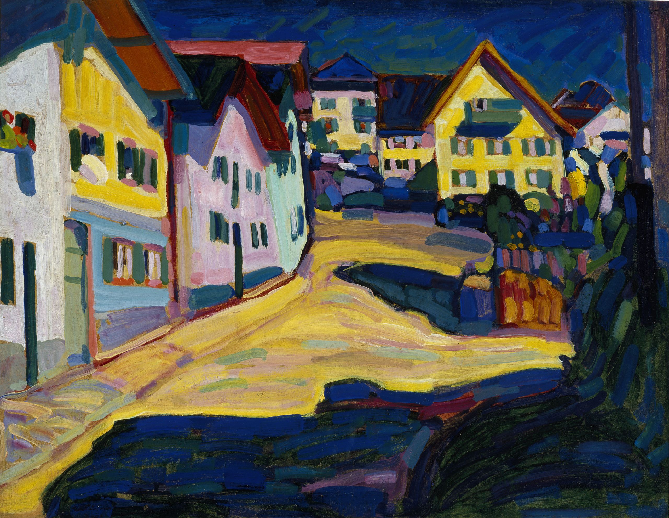 Reproduction du tableau « Murnau, Burggrabenstrasse 1, 1908 - Vassily Kandinsky » par Alpha Reproduction en peinture à l’huile