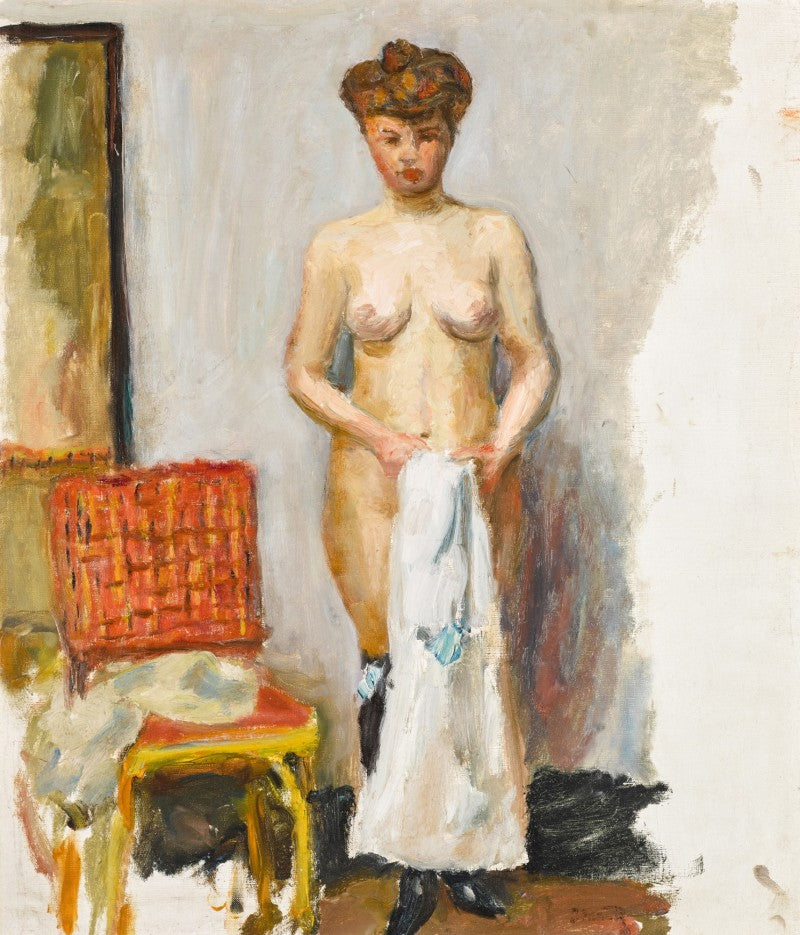 Reproduction du tableau « Nu. La chaise rouge - Pierre Bonnard » par Alpha Reproduction en peinture à l’huile