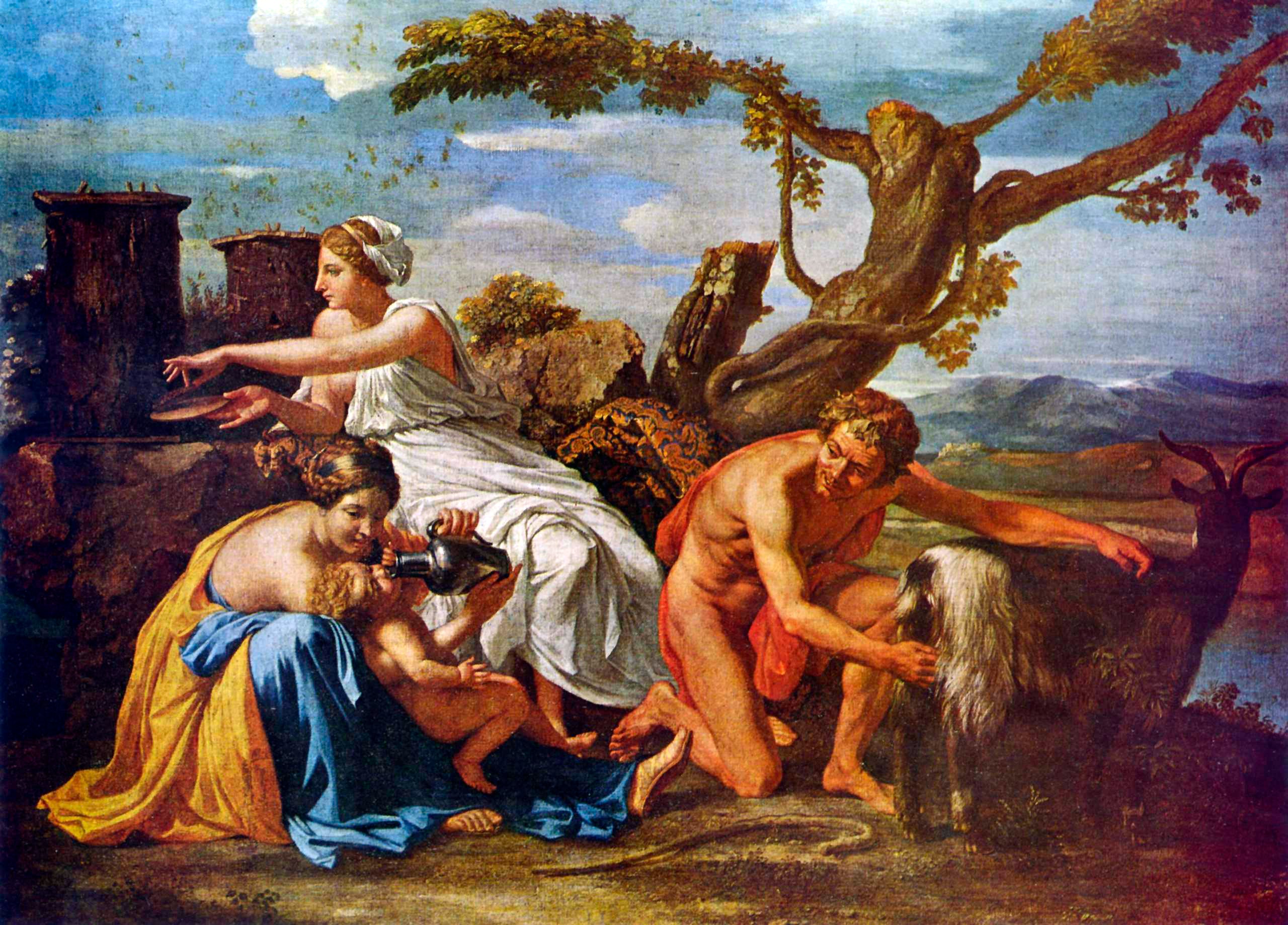 Jupiter enfant nourri par la chèvre Amalthée - Nicolas Poussin