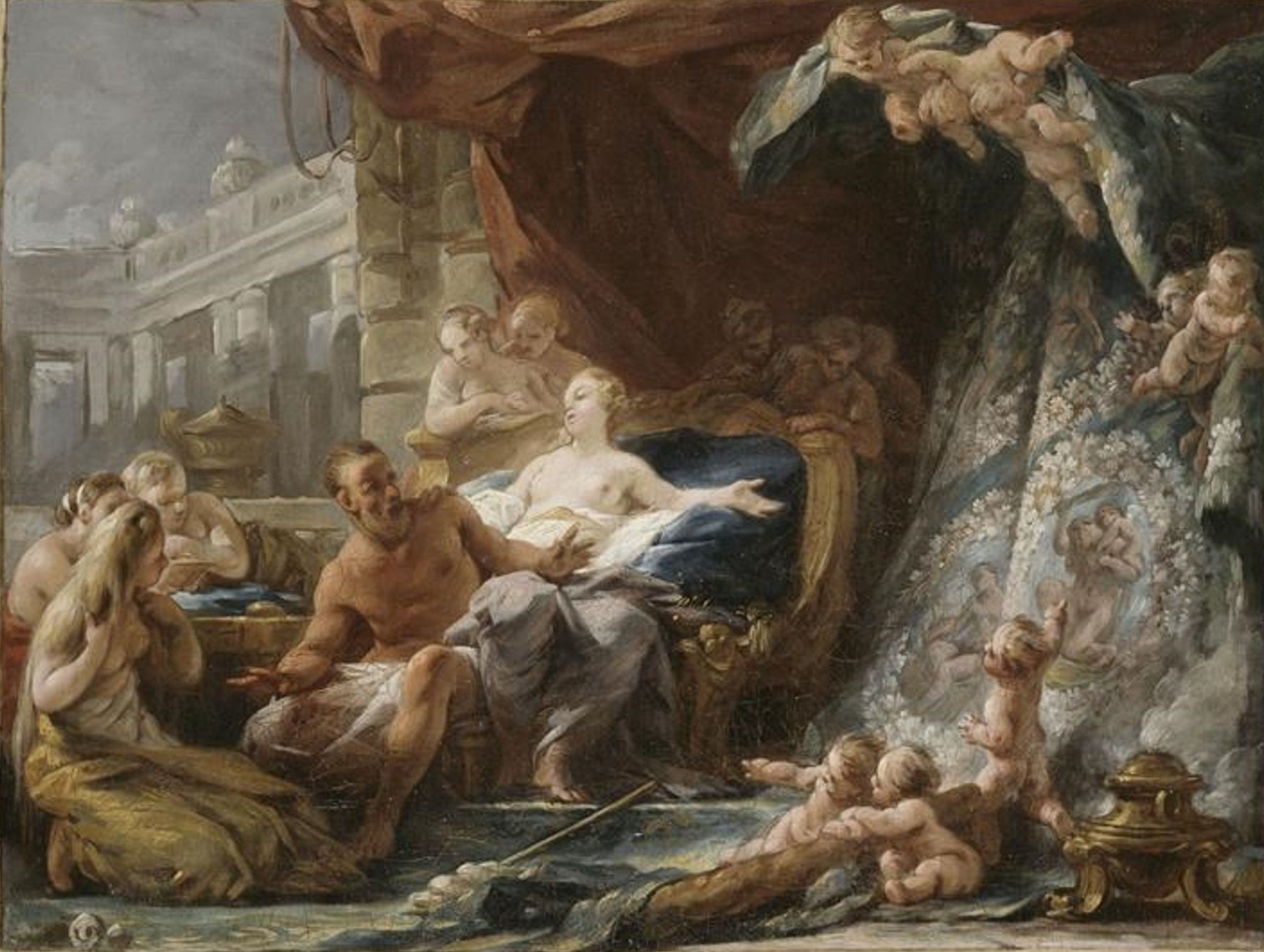 Hercule et Omphale - Noël Hallé