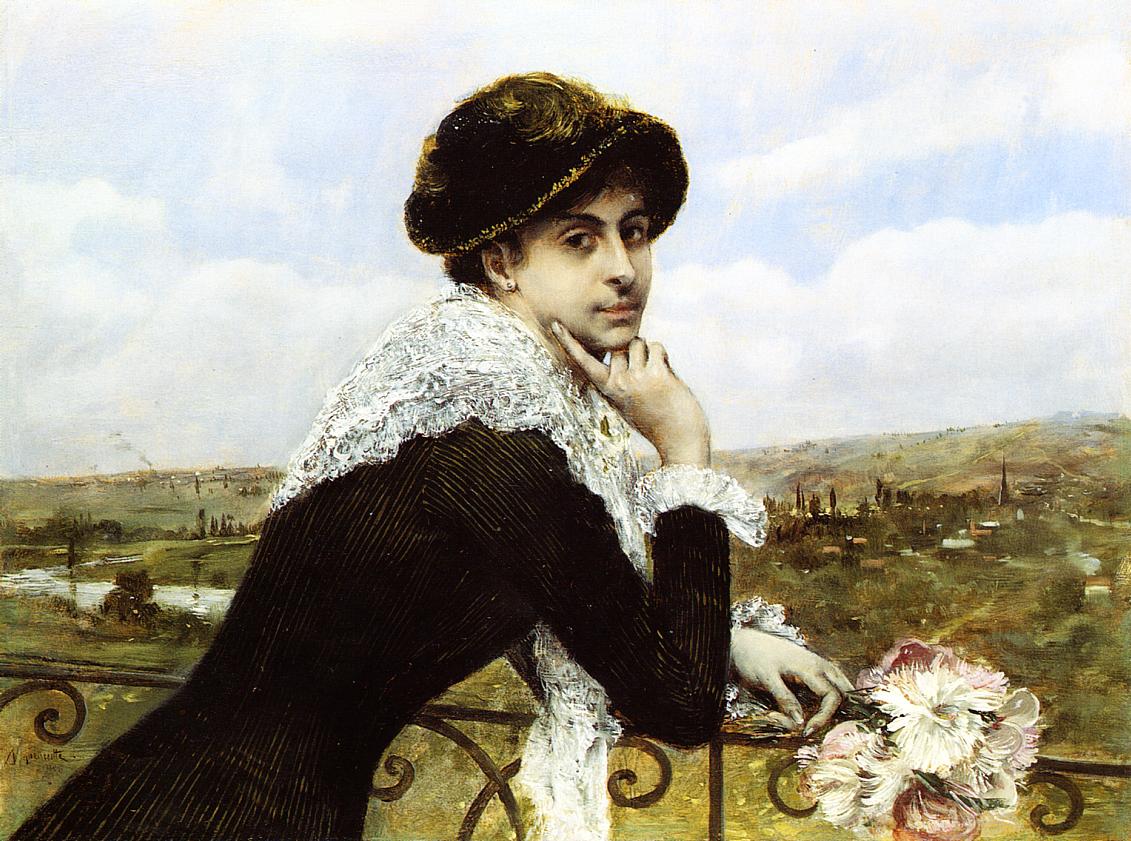 Femme au balcon - Norbert Gœneutte