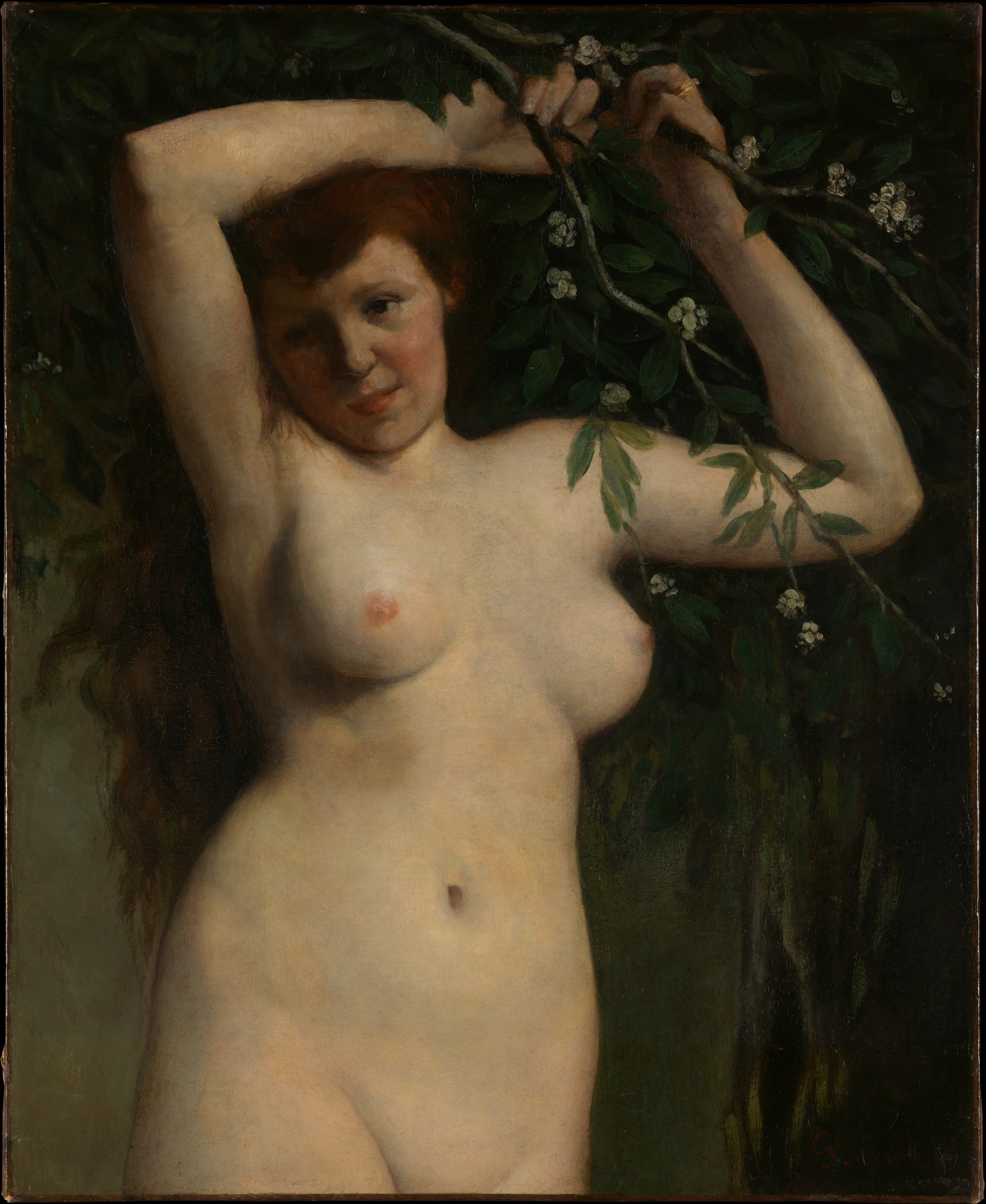 Nu à la branche fleurie - Gustave Courbet