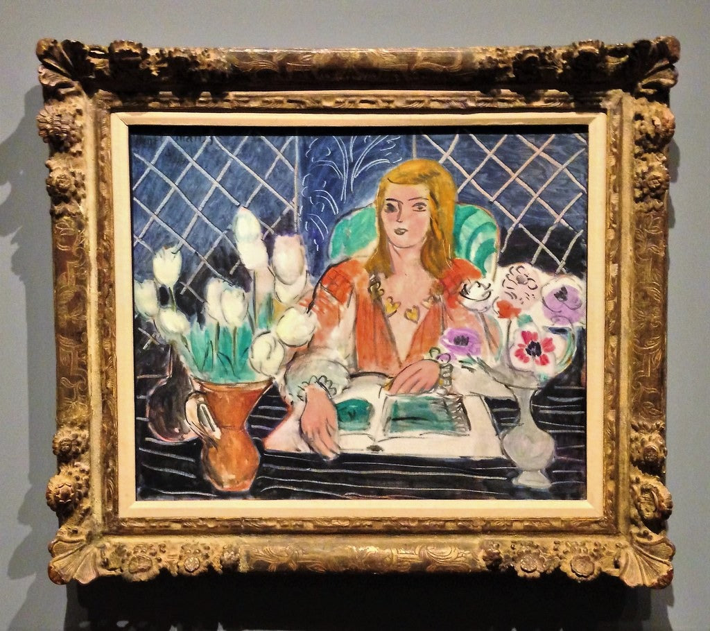 Annelies, tulipes blanches et anémones - Henri Matisse