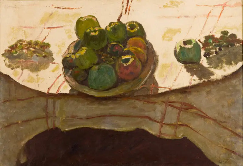 Assiette de pommes sur une table - Pierre Bonnard