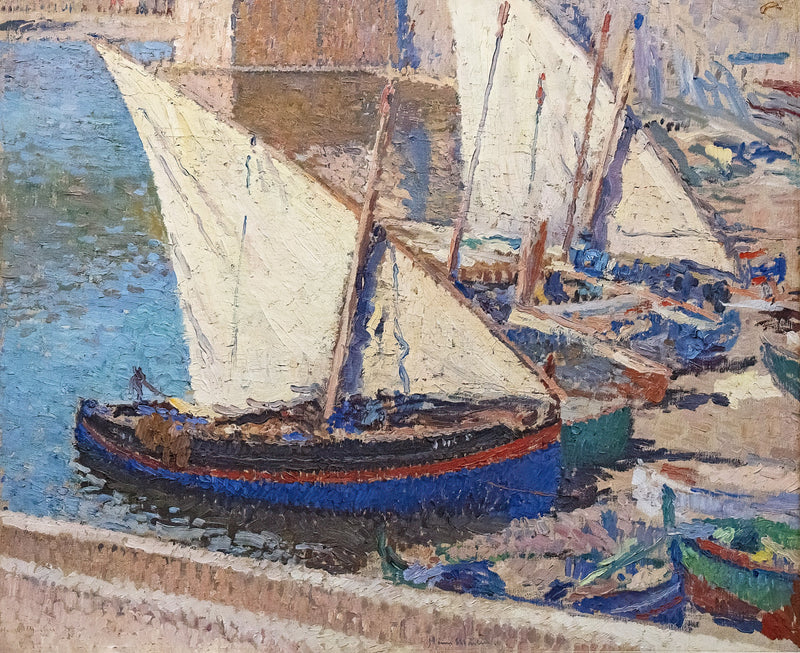 Barques de pêche à Collioure - Henri-Jean Guillaume Martin
