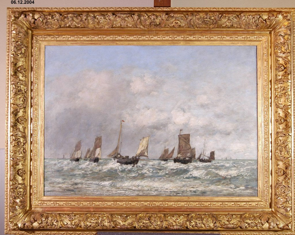 Berck : le départ des barques - Eugène Boudin