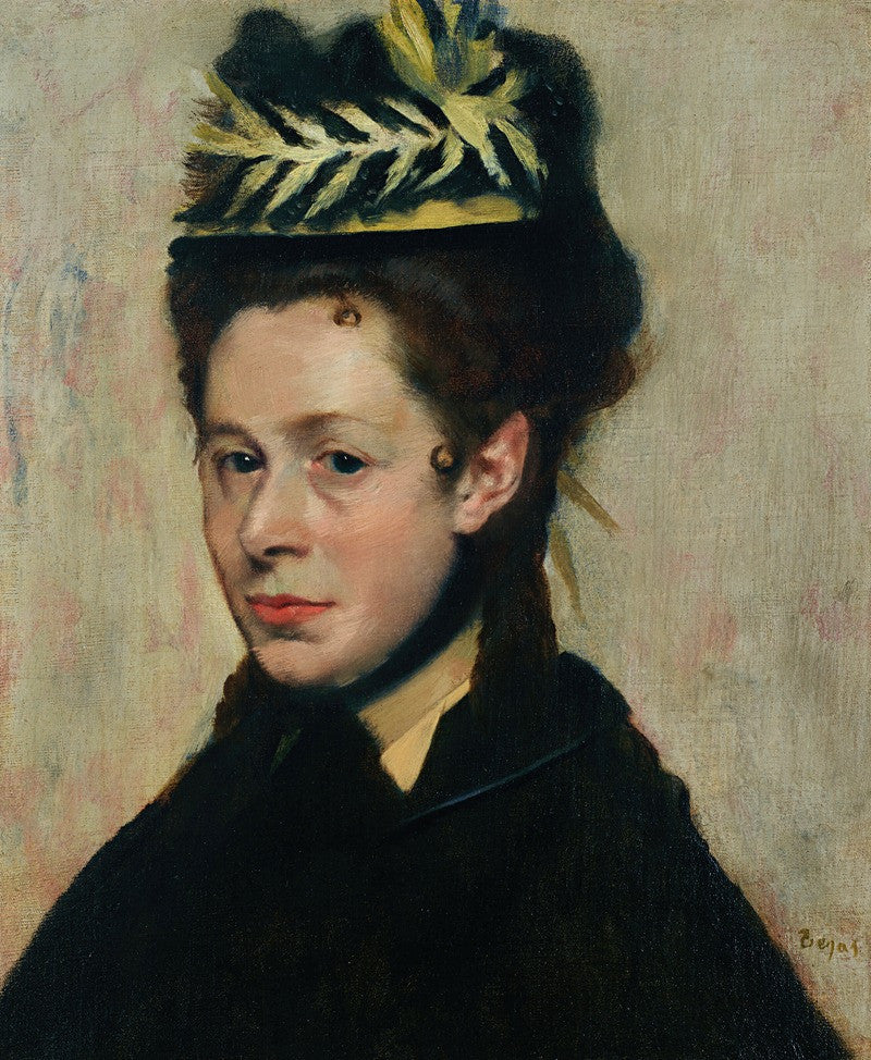 Reproduction du tableau « Buste de femme au chapeau à plumes - Edgar Degas » par Alpha Reproduction en peinture à l’huile