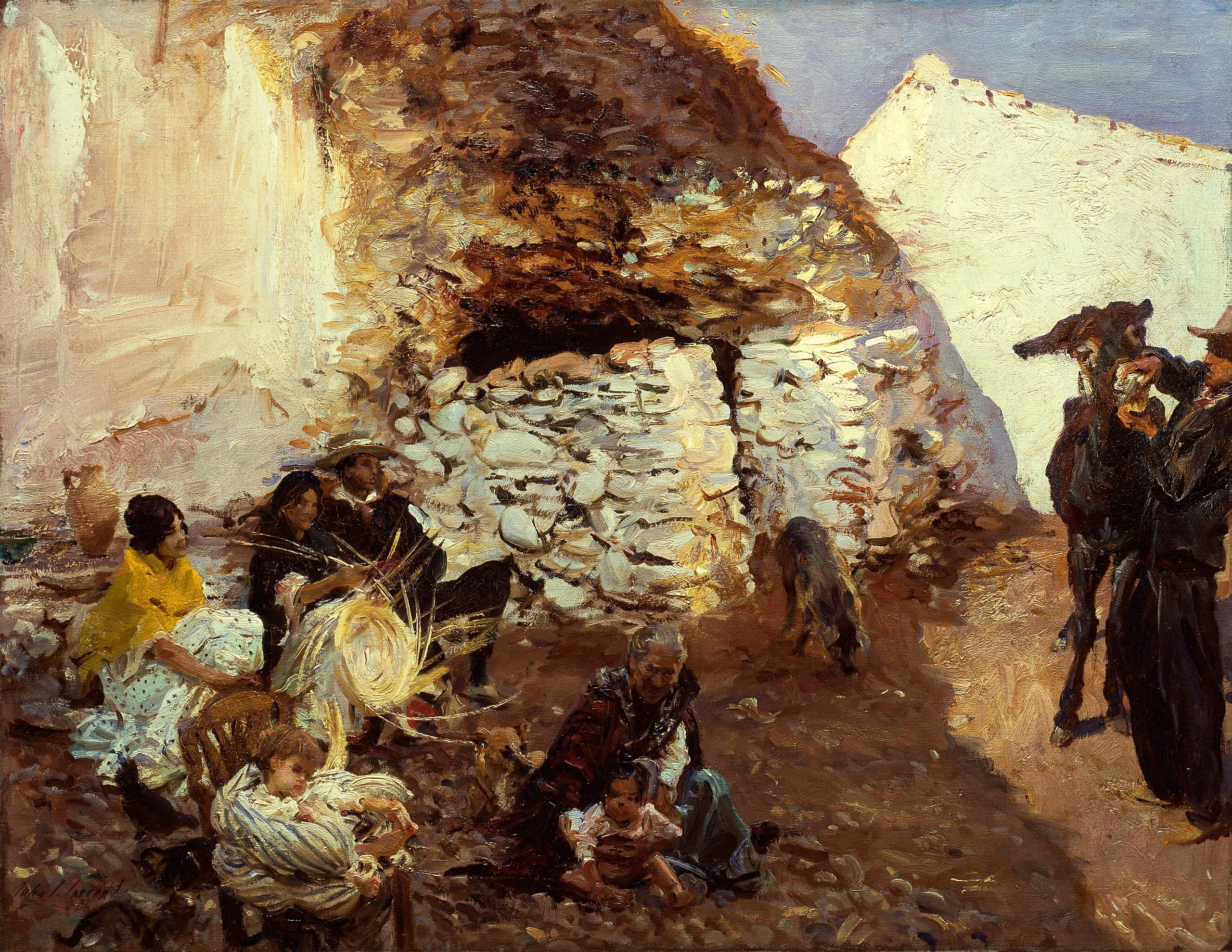 Reproduction du tableau « Campement gitan, Grenade, Espagne - John Singer Sargent » par Alpha Reproduction en peinture à l’huile