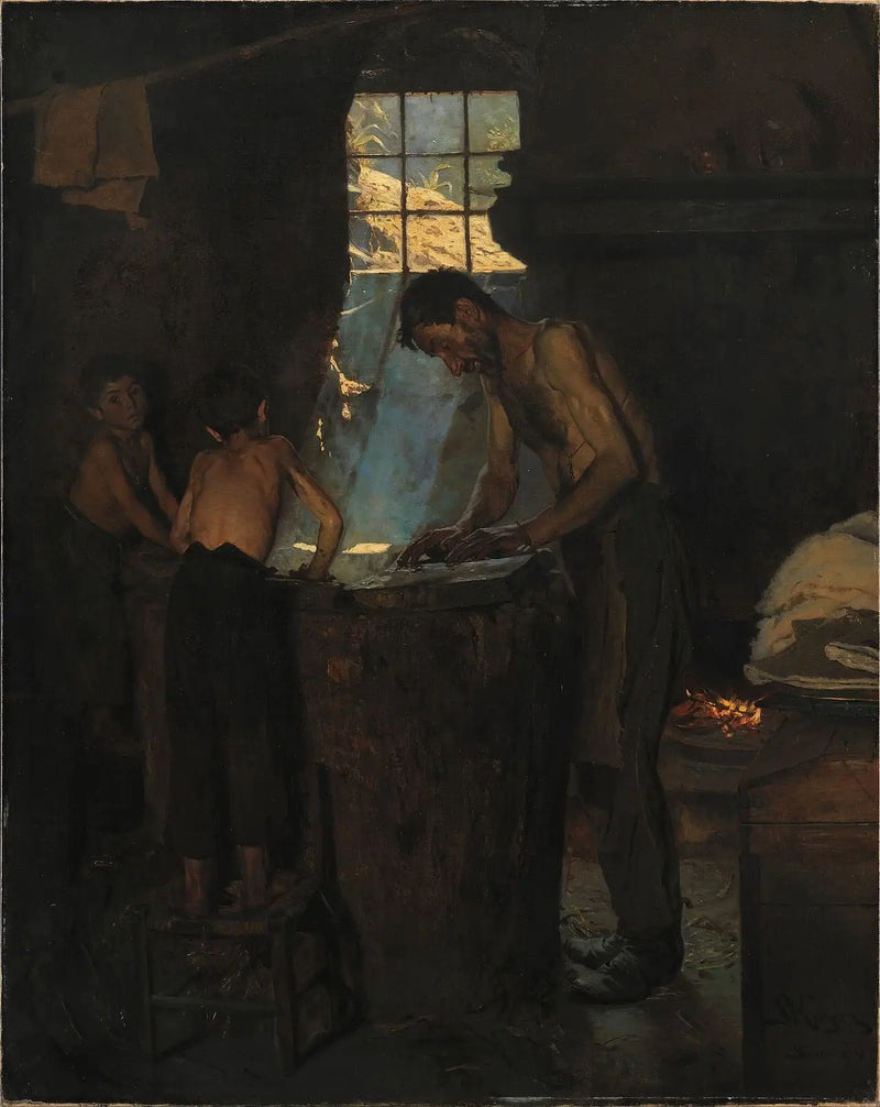 Chapeliers dans un village italien - Peder Severin Krøyer