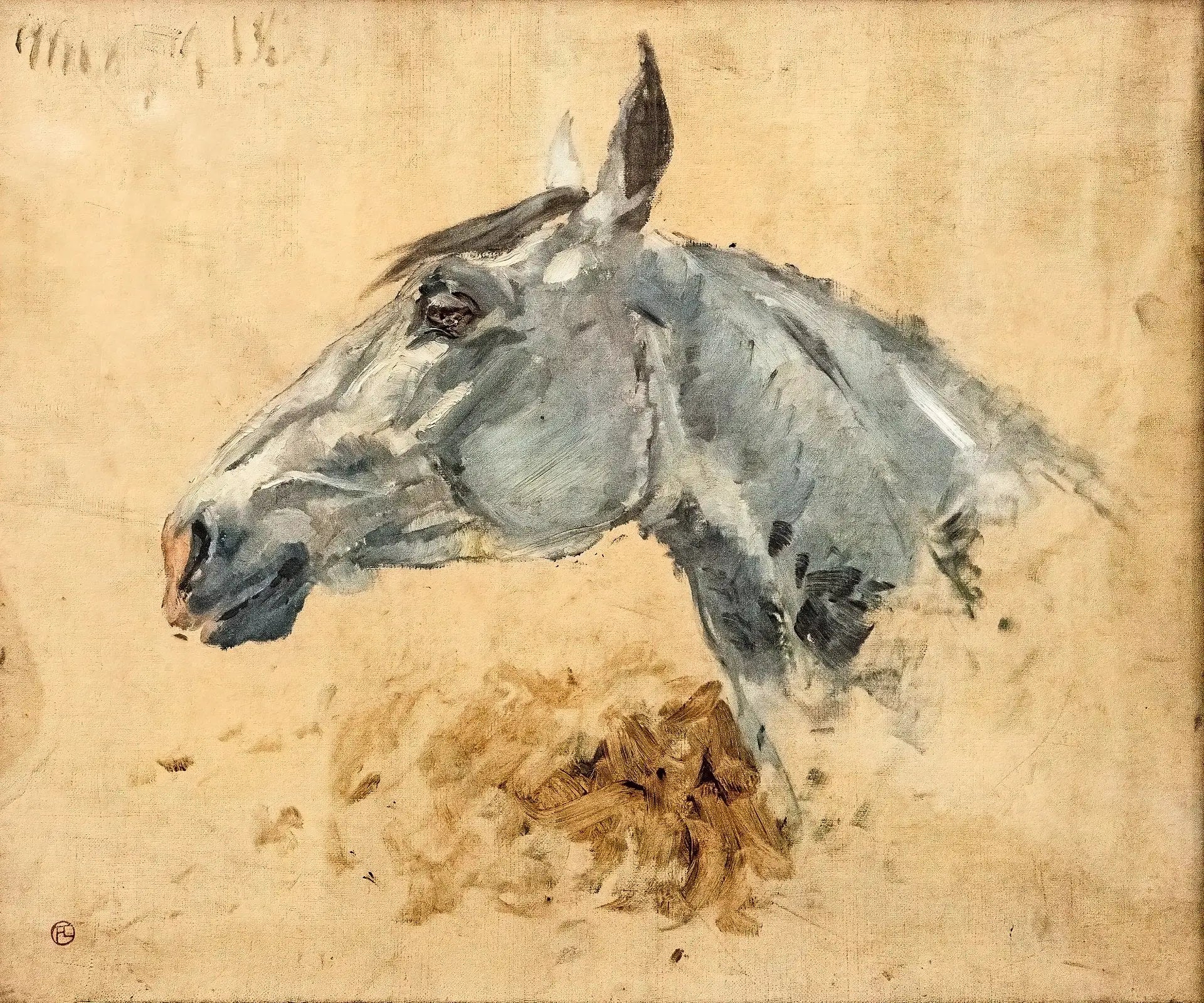 Reproduction du tableau « Cheval blanc Gazelle - Henri de Toulouse-Lautrec » par Alpha Reproduction en peinture à l’huile