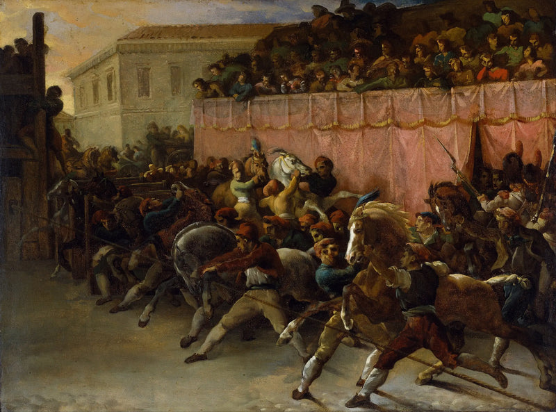 Course de chevaux libres à Rome - Théodore Géricault