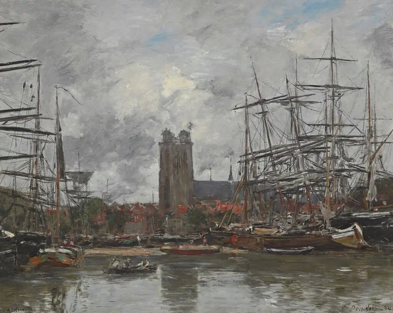 Dordrecht - Vue du port - Eugène Boudin