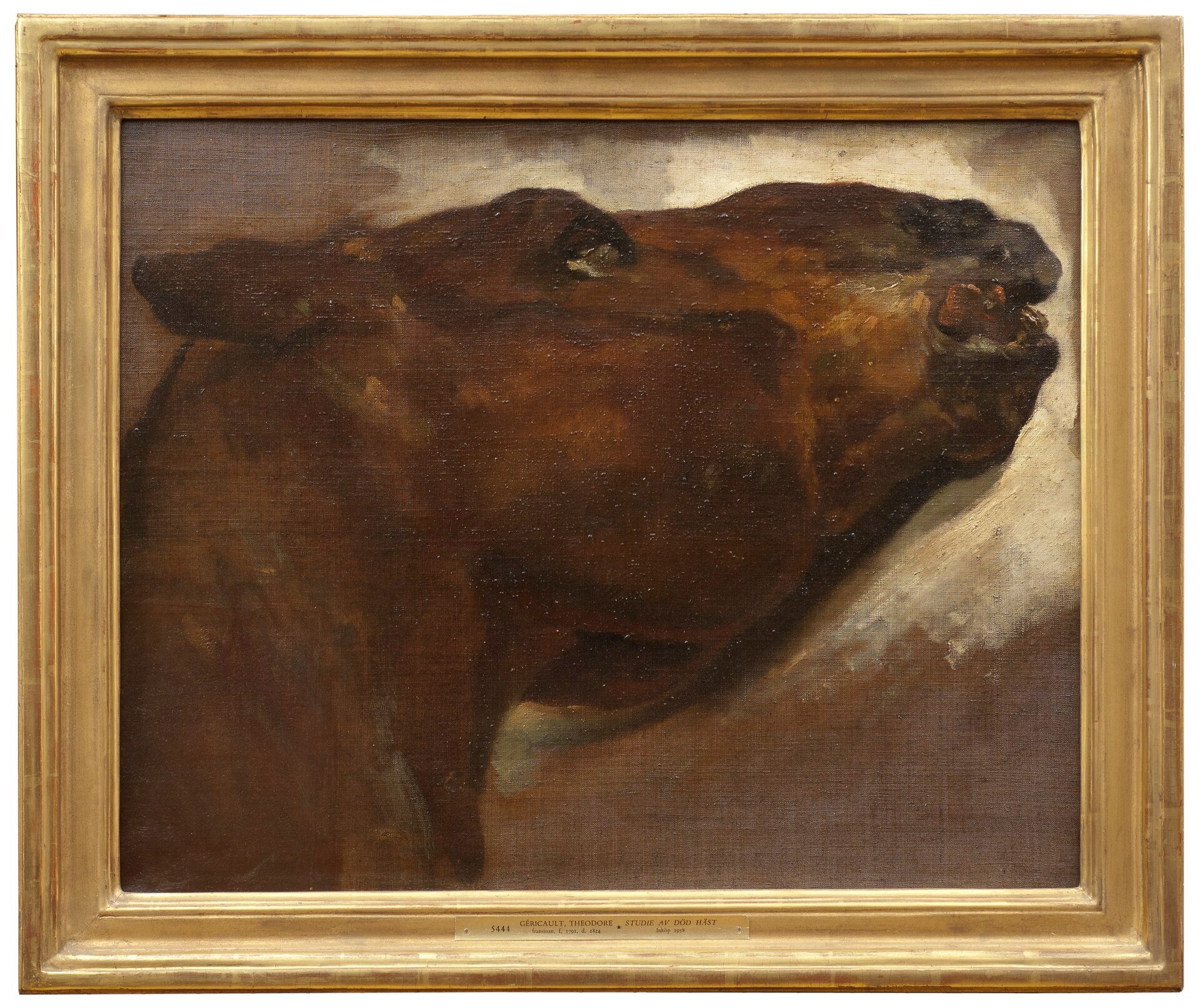 Reproduction du tableau « Étude d'un cheval mort - Théodore Géricault » par Alpha Reproduction en peinture à l’huile