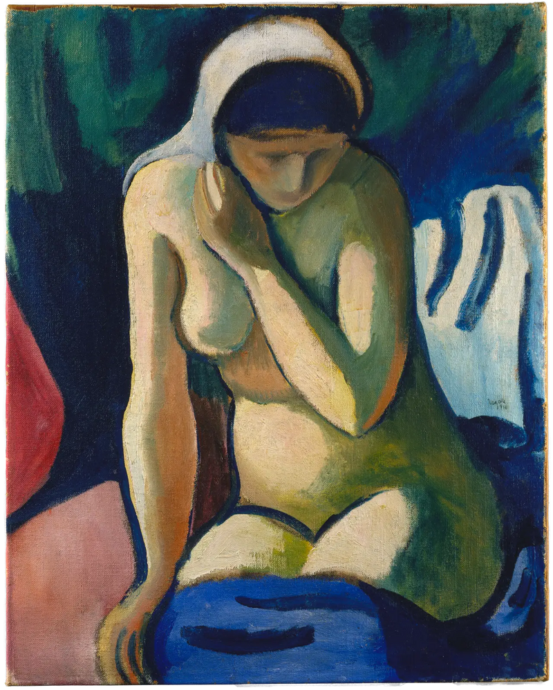 Fille nue avec foulard - August Macke