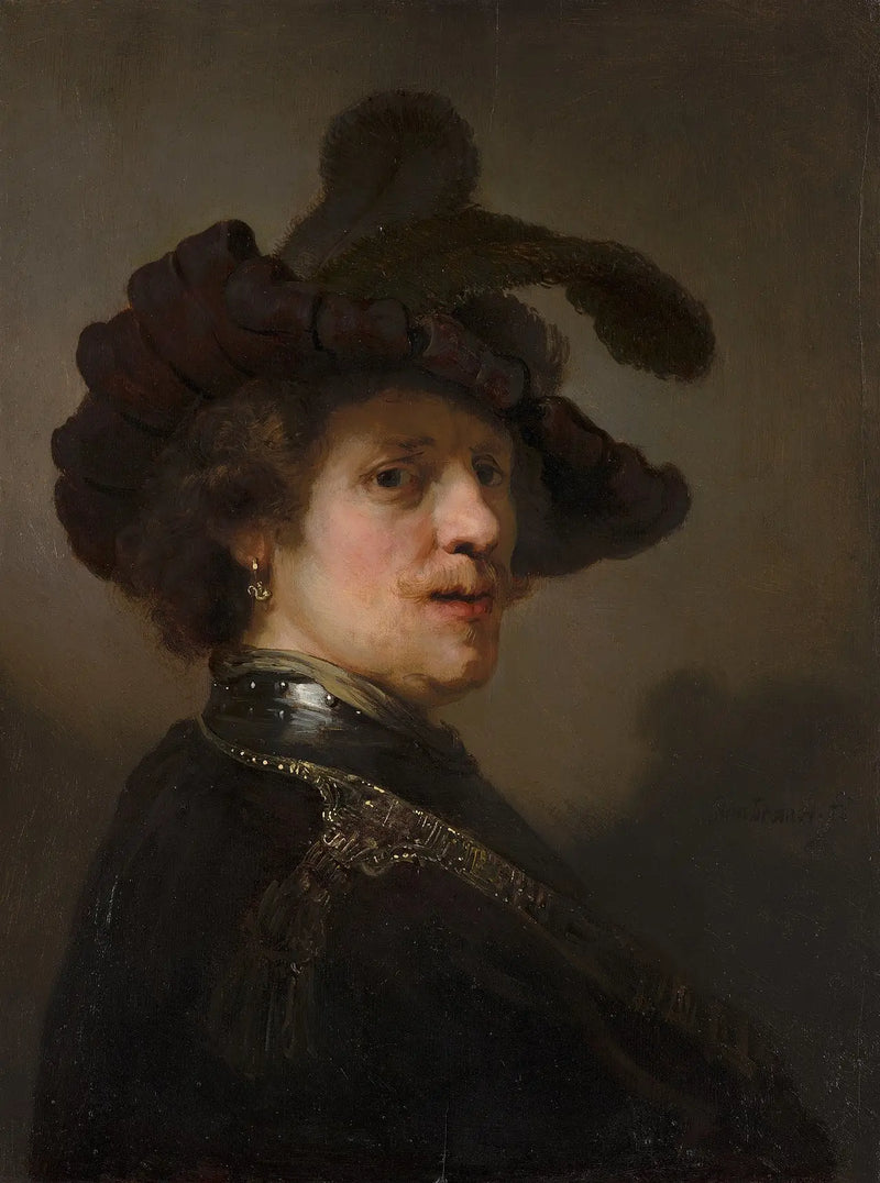 Homme au chapeau à plumes - Rembrandt