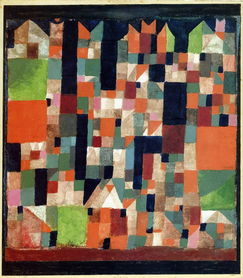 Image d'une ville (accents rouges/verts) - Paul Klee