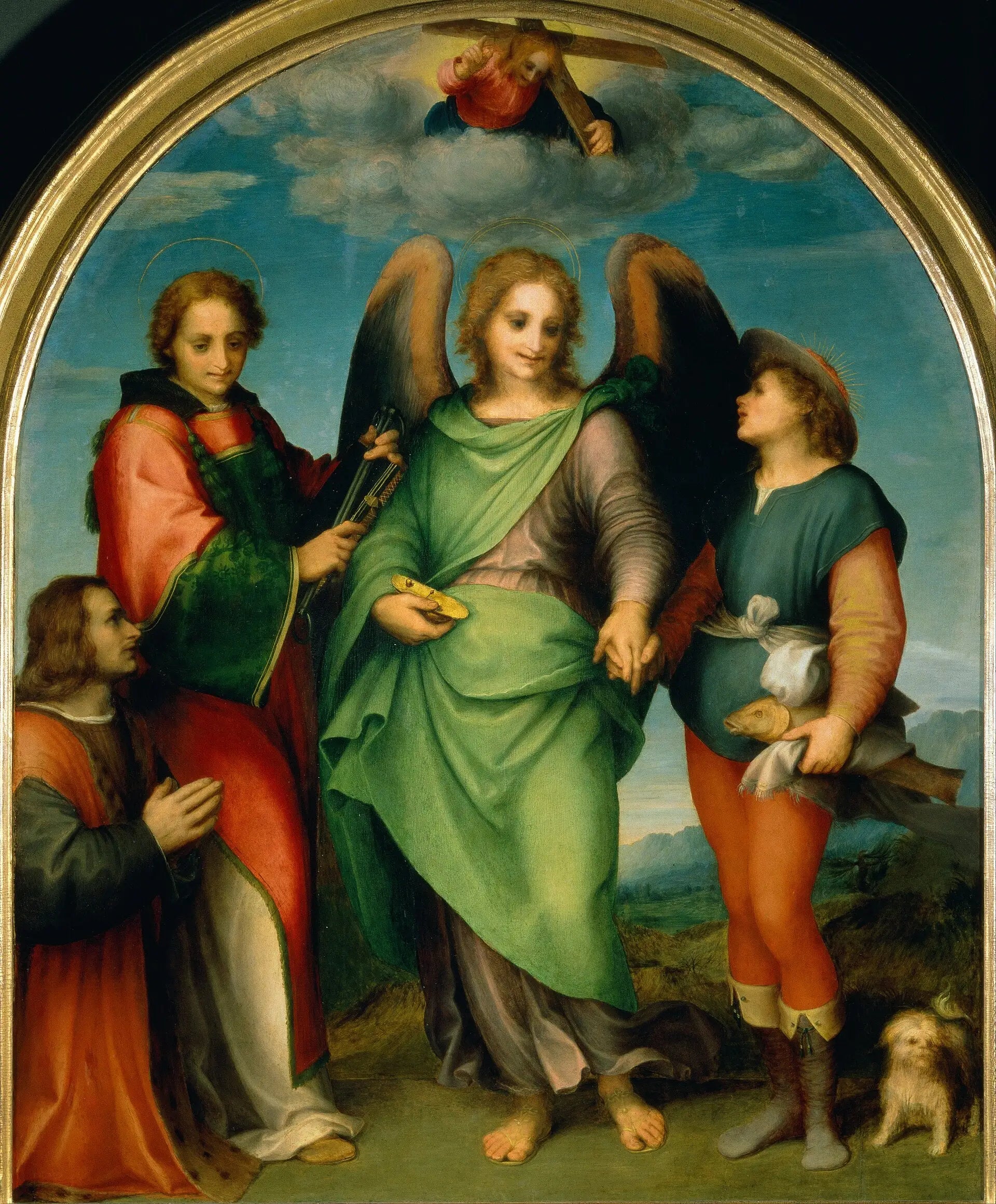 L’archange Raphaël avec Tobie saint Laurent et le donateur Leonardo di Lorenzo Morelli - Andrea del Sarto - Alpha