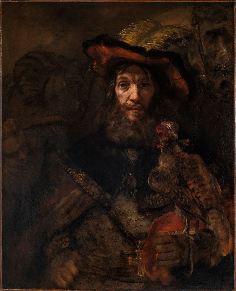 L'homme au faucon (peut-être Saint Bavon) - Rembrandt