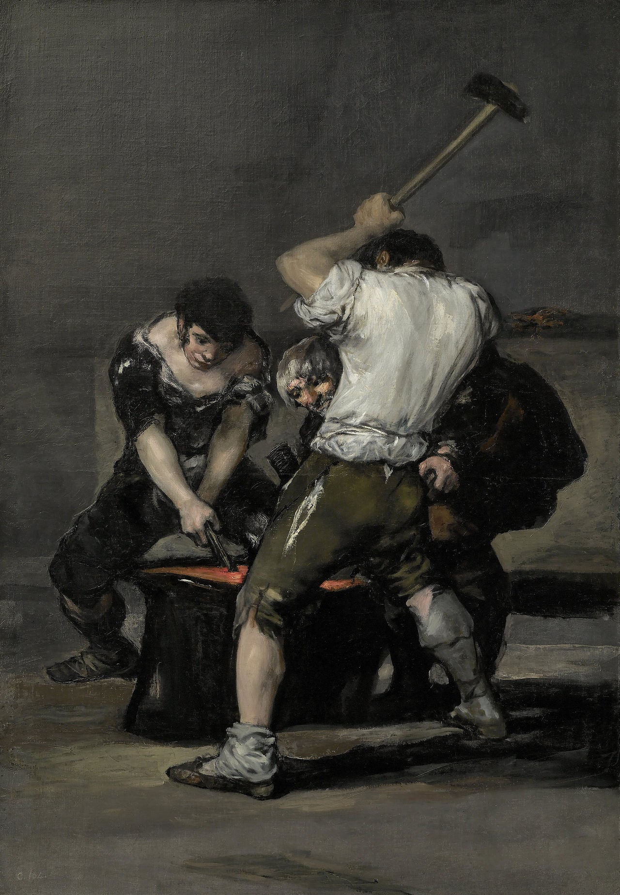 Reproduction du tableau « La Forge - Francisco de Goya » par Alpha Reproduction en peinture à l’huile