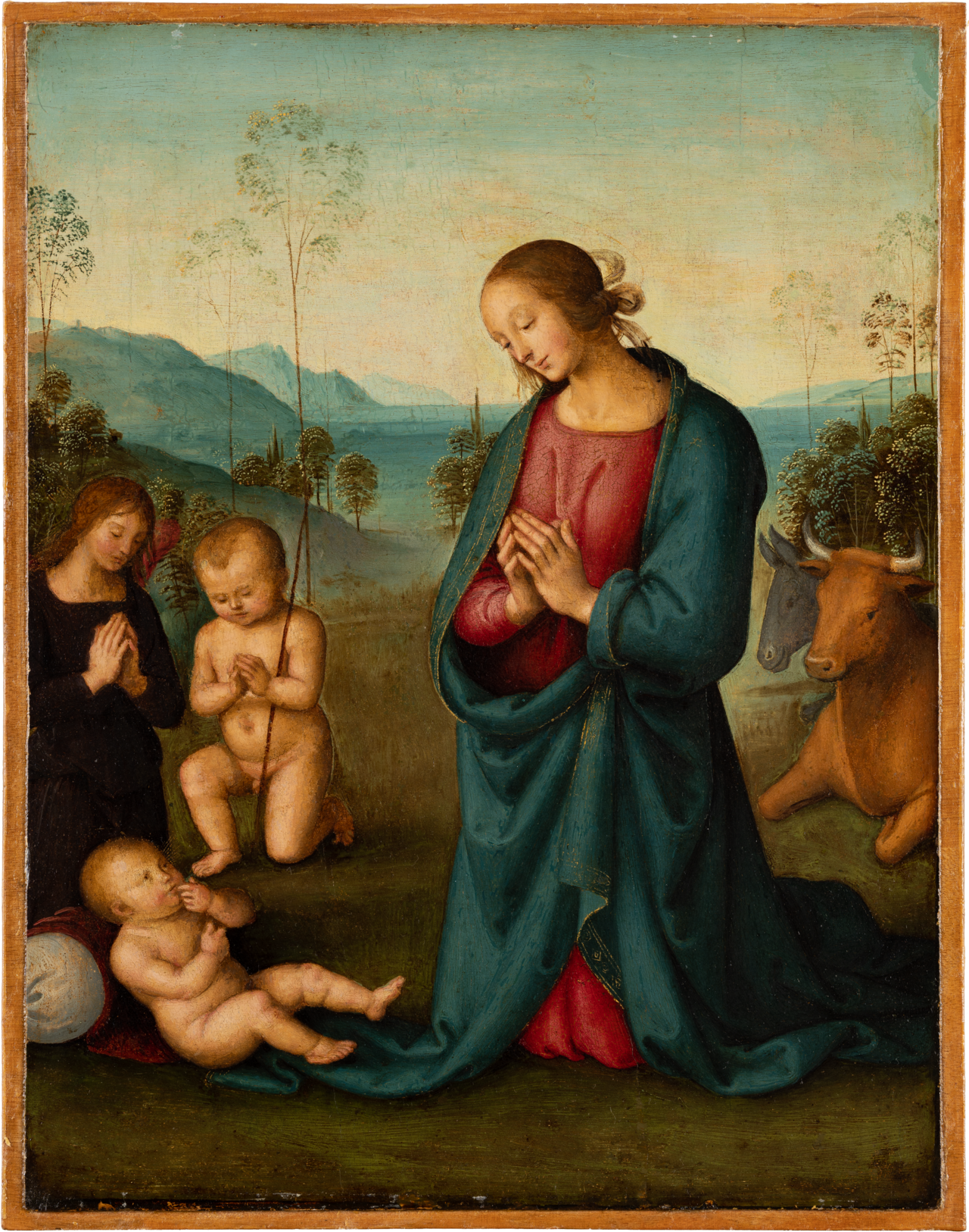 La Madone, l'Enfant Saint Jean et un ange adorant l'Enfant Jésus - Pietro Perugino